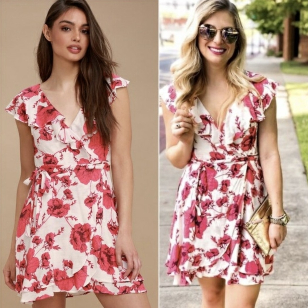 Free People Red and White Ruffled Mini Sundress